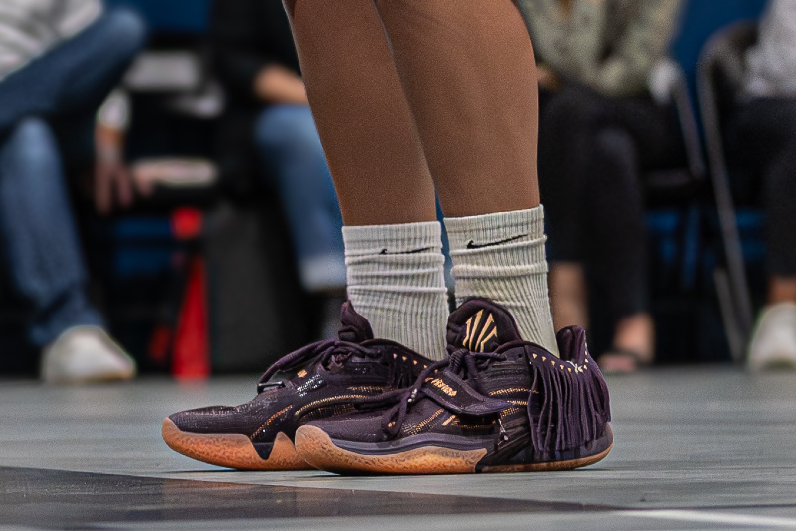 Basketball shoes on the court