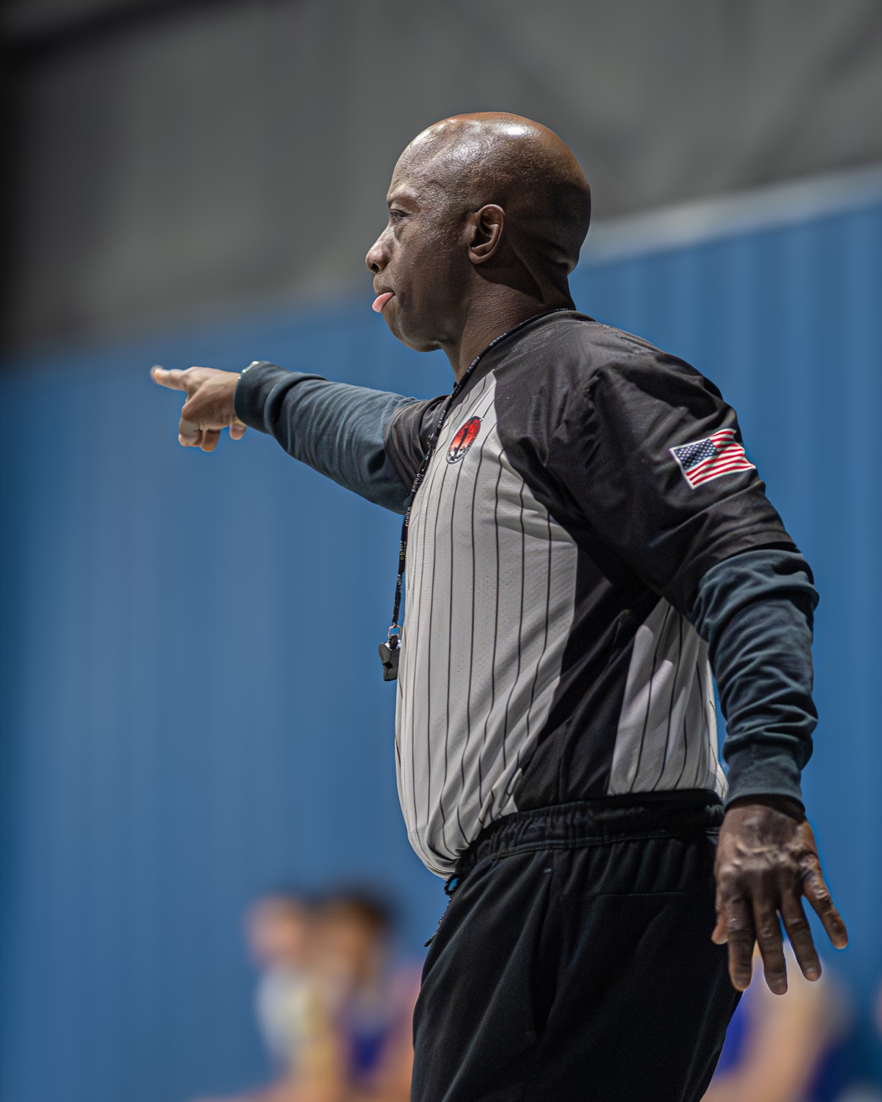 Referee making the call