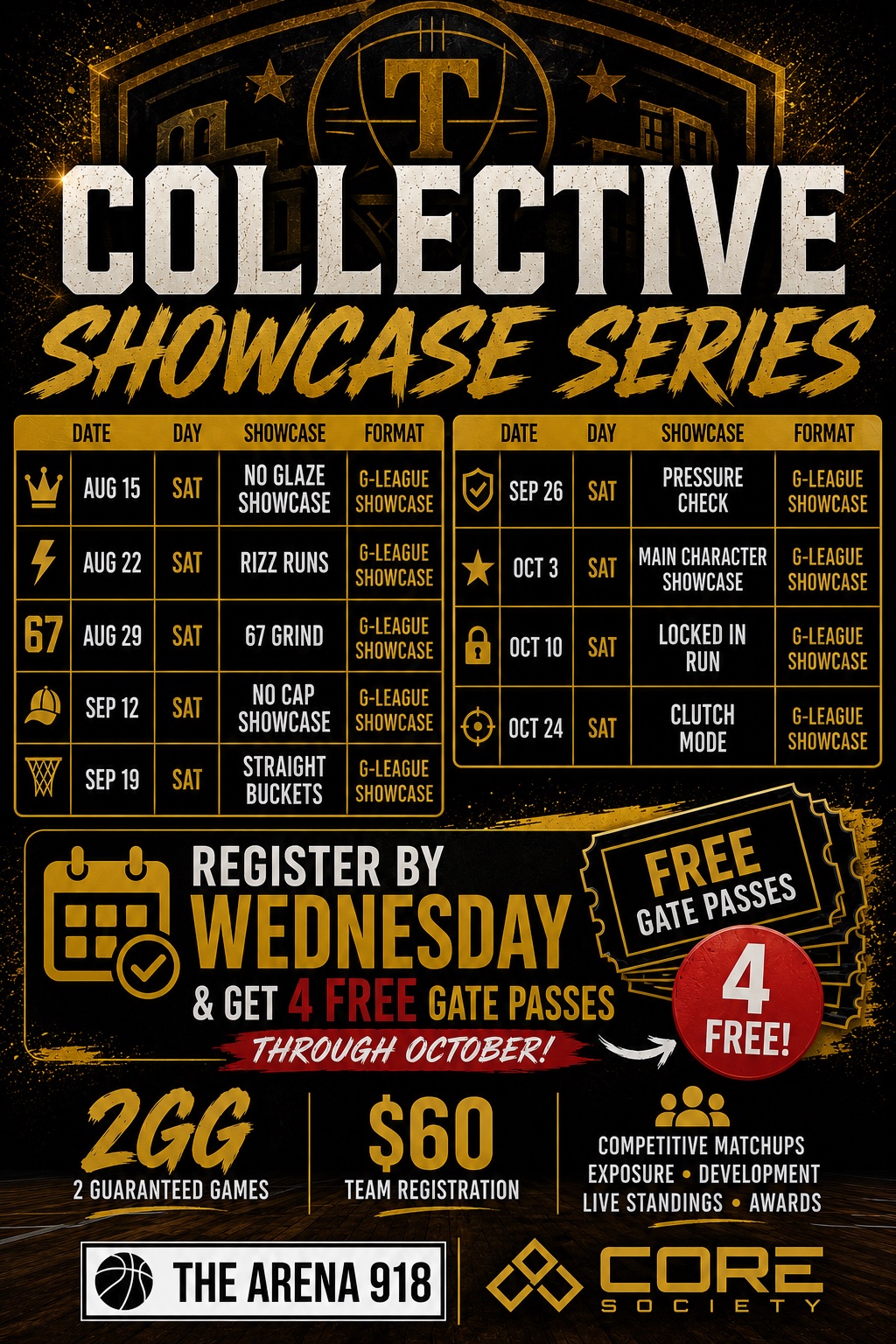 Collective Showcase Series schedule flyer